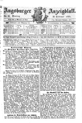 Augsburger Anzeigeblatt Montag 25. Februar 1861