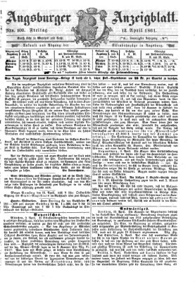 Augsburger Anzeigeblatt Freitag 12. April 1861