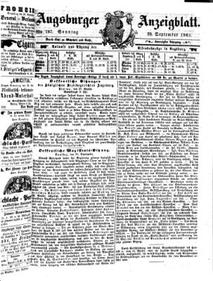 Augsburger Anzeigeblatt Sonntag 29. September 1861