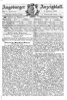 Augsburger Anzeigeblatt Sonntag 5. Januar 1862