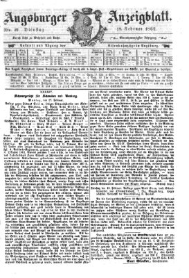 Augsburger Anzeigeblatt Dienstag 18. Februar 1862