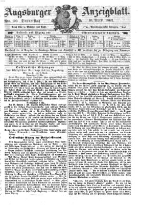 Augsburger Anzeigeblatt Donnerstag 10. April 1862
