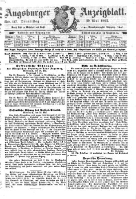 Augsburger Anzeigeblatt Donnerstag 29. Mai 1862
