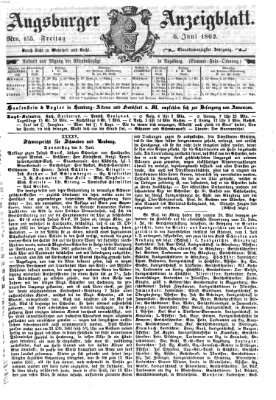 Augsburger Anzeigeblatt Freitag 6. Juni 1862