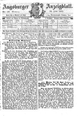 Augsburger Anzeigeblatt Montag 23. Juni 1862