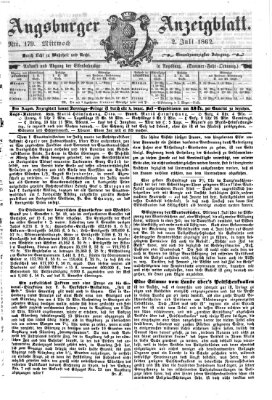 Augsburger Anzeigeblatt Mittwoch 2. Juli 1862