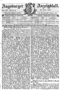 Augsburger Anzeigeblatt Sonntag 20. Juli 1862