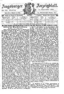 Augsburger Anzeigeblatt Sonntag 14. September 1862