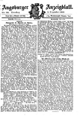 Augsburger Anzeigeblatt Dienstag 2. Dezember 1862