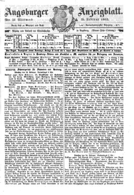 Augsburger Anzeigeblatt Mittwoch 25. Februar 1863