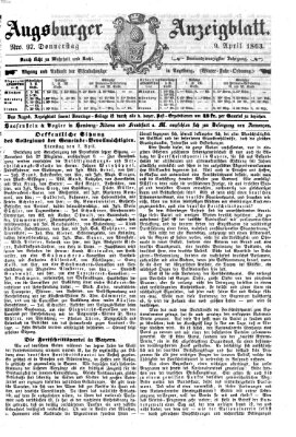 Augsburger Anzeigeblatt Donnerstag 9. April 1863