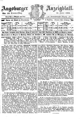 Augsburger Anzeigeblatt Donnerstag 11. Juni 1863