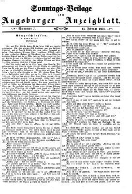 Augsburger Anzeigeblatt Sonntag 15. Februar 1863