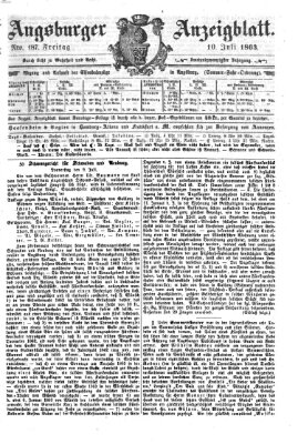 Augsburger Anzeigeblatt Freitag 10. Juli 1863