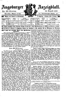 Augsburger Anzeigeblatt Sonntag 16. August 1863