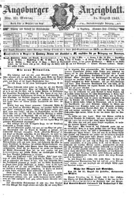 Augsburger Anzeigeblatt Montag 24. August 1863