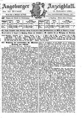 Augsburger Anzeigeblatt Mittwoch 18. November 1863