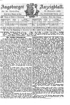Augsburger Anzeigeblatt Donnerstag 26. November 1863