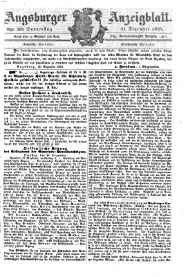Augsburger Anzeigeblatt Donnerstag 31. Dezember 1863