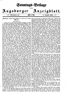 Augsburger Anzeigeblatt Sonntag 2. August 1863