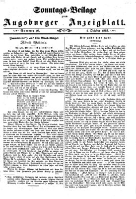 Augsburger Anzeigeblatt Sonntag 4. Oktober 1863