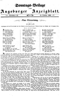 Augsburger Anzeigeblatt Sonntag 18. Oktober 1863