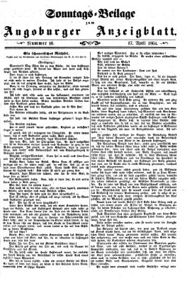 Augsburger Anzeigeblatt Sonntag 17. April 1864