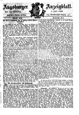 Augsburger Anzeigeblatt Dienstag 4. Juli 1865