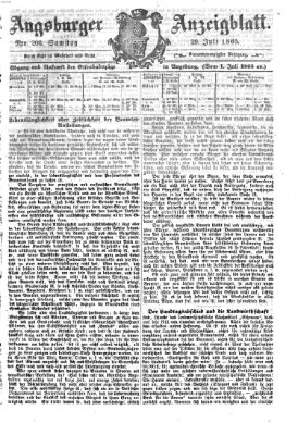 Augsburger Anzeigeblatt Samstag 29. Juli 1865