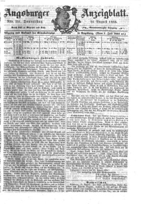 Augsburger Anzeigeblatt Donnerstag 24. August 1865