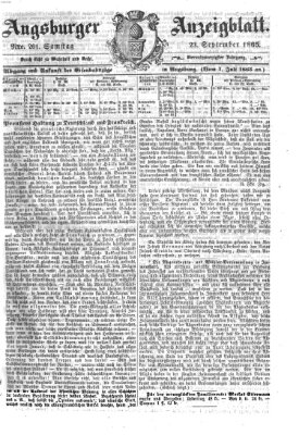 Augsburger Anzeigeblatt Samstag 23. September 1865