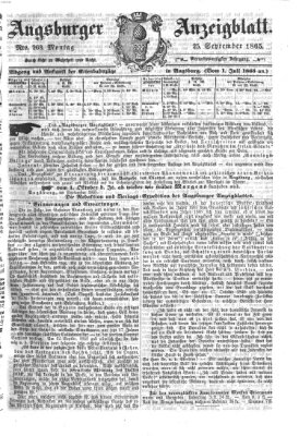 Augsburger Anzeigeblatt Montag 25. September 1865