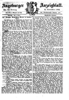 Augsburger Anzeigeblatt Freitag 24. November 1865