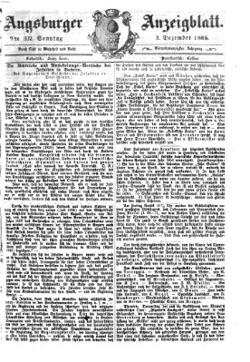Augsburger Anzeigeblatt Sonntag 3. Dezember 1865