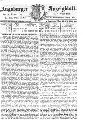 Augsburger Anzeigeblatt Donnerstag 15. Februar 1866