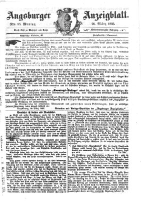 Augsburger Anzeigeblatt Montag 26. März 1866