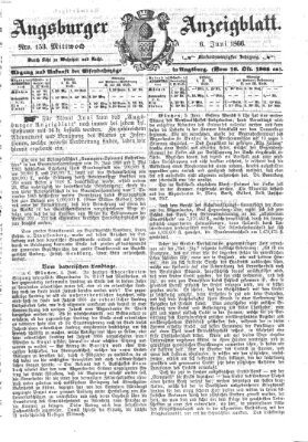 Augsburger Anzeigeblatt Mittwoch 6. Juni 1866