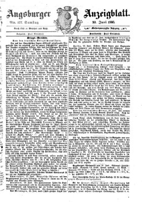 Augsburger Anzeigeblatt Samstag 30. Juni 1866