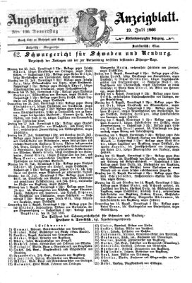Augsburger Anzeigeblatt Donnerstag 19. Juli 1866