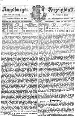 Augsburger Anzeigeblatt Montag 27. August 1866