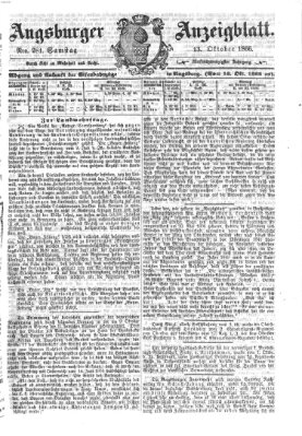 Augsburger Anzeigeblatt Samstag 13. Oktober 1866