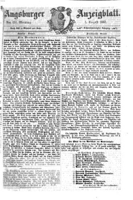 Augsburger Anzeigeblatt Montag 5. August 1867