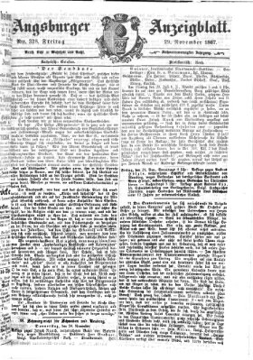 Augsburger Anzeigeblatt Freitag 29. November 1867