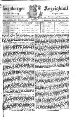 Augsburger Anzeigeblatt Montag 17. August 1868