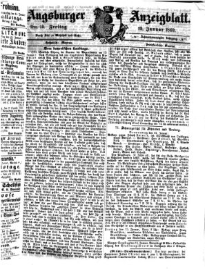 Augsburger Anzeigeblatt Freitag 15. Januar 1869