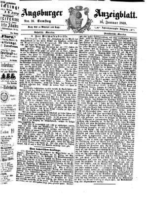Augsburger Anzeigeblatt Samstag 16. Januar 1869