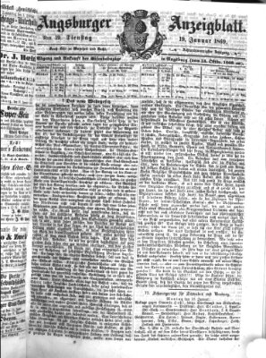 Augsburger Anzeigeblatt Dienstag 19. Januar 1869