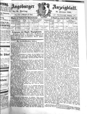 Augsburger Anzeigeblatt Freitag 29. Januar 1869
