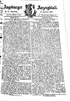 Augsburger Anzeigeblatt Sonntag 31. Januar 1869
