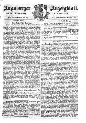 Augsburger Anzeigeblatt Donnerstag 8. April 1869
